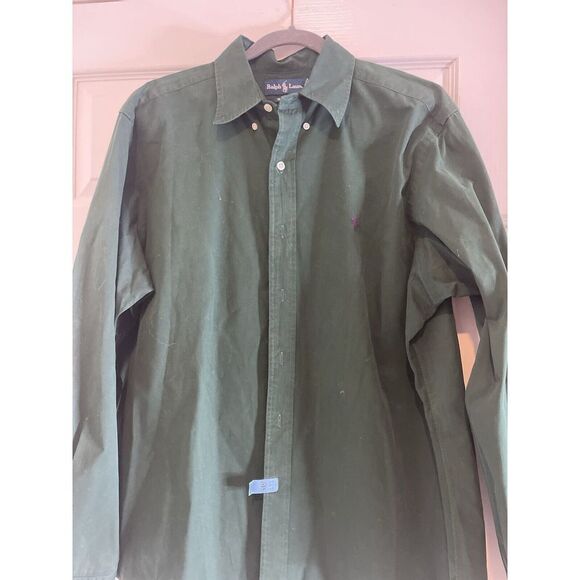 Ralph Lauren Classic Fit Long Sleeve Button Down Shirt Men's Size L HUNTER GREEN - Picture 1 of 5